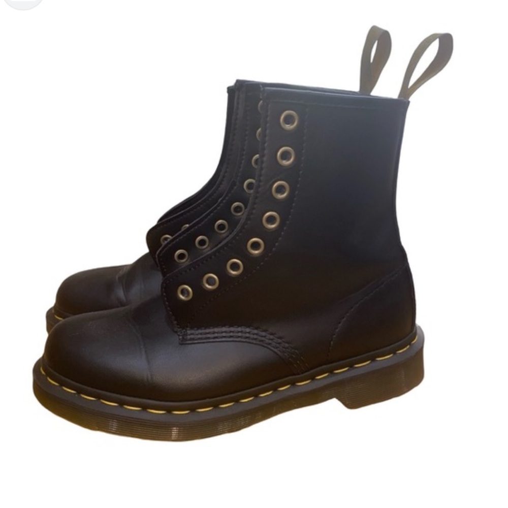 Dr. Martens Black Boots with Yellow Accents